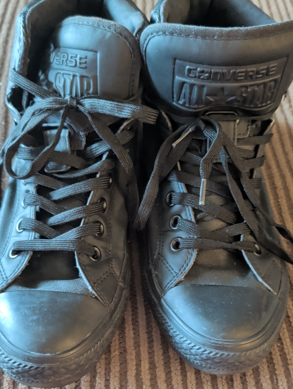 Converse Size 8 Men's Black High-Top Lace-Up Sneakers